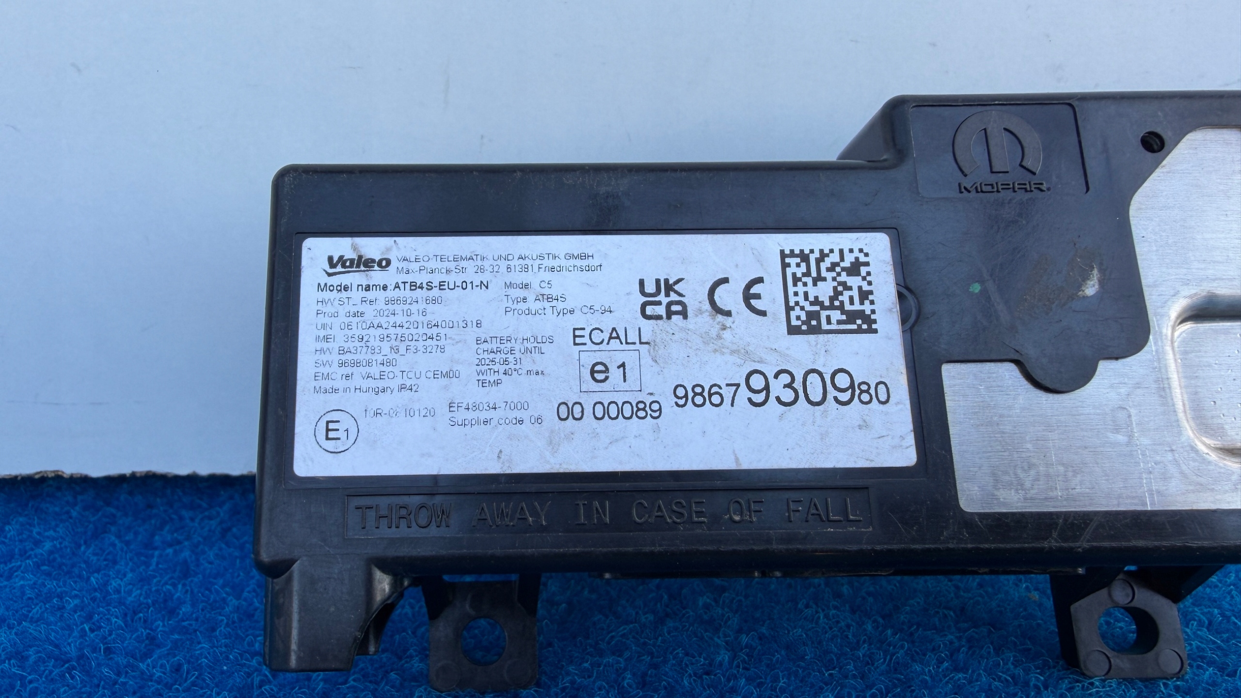 modulo Centralina ANTENY CITROEN C3 E-C3 9867930980 K118/77LQ