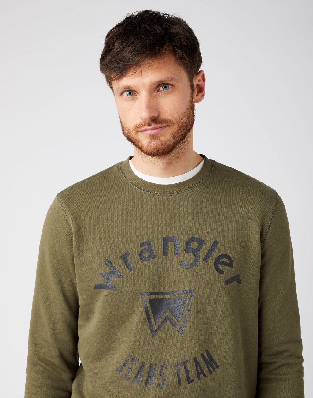 WRANGLER CREW SWEAT MĘSKA BLUZA KLASYCZNA LOGO S Rozmiar S