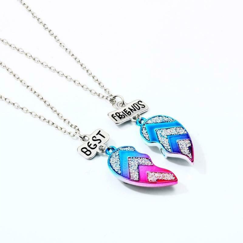 NASZYJNIK BEST FRIENDS MULTICOLOR SERCE 2szt Marka Inna marka