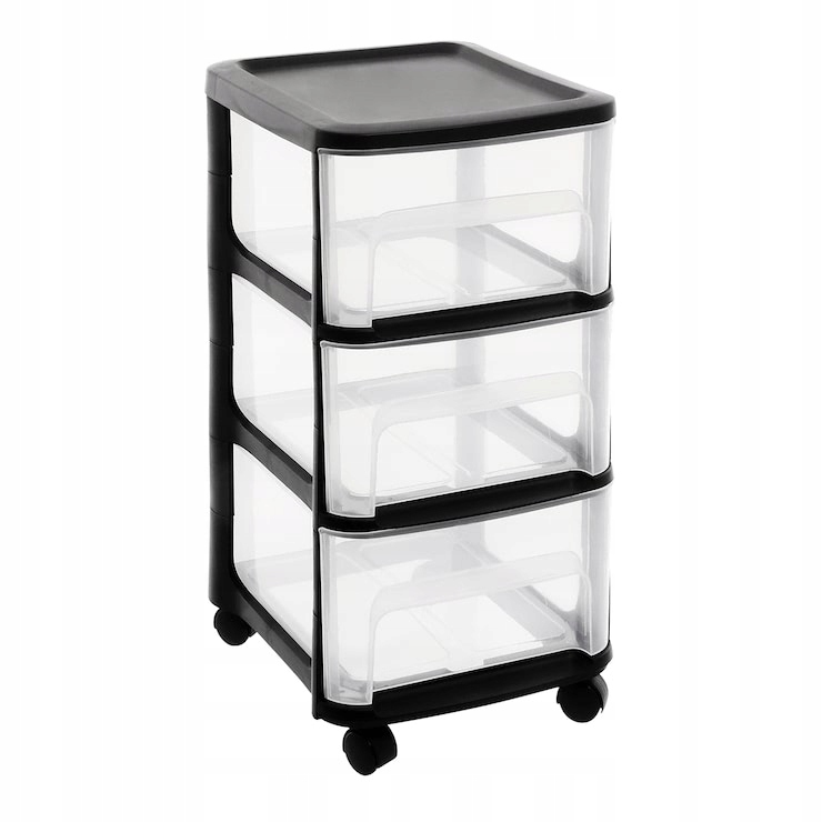 Szafka modułowa 3 szuflady na kółkach CITY TOWER CZARNA