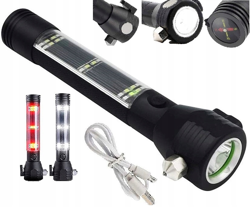 LATARKA NÓŻ ŻYCIA DO PASÓW MŁOTEK BEZPIECZEŃSTWA