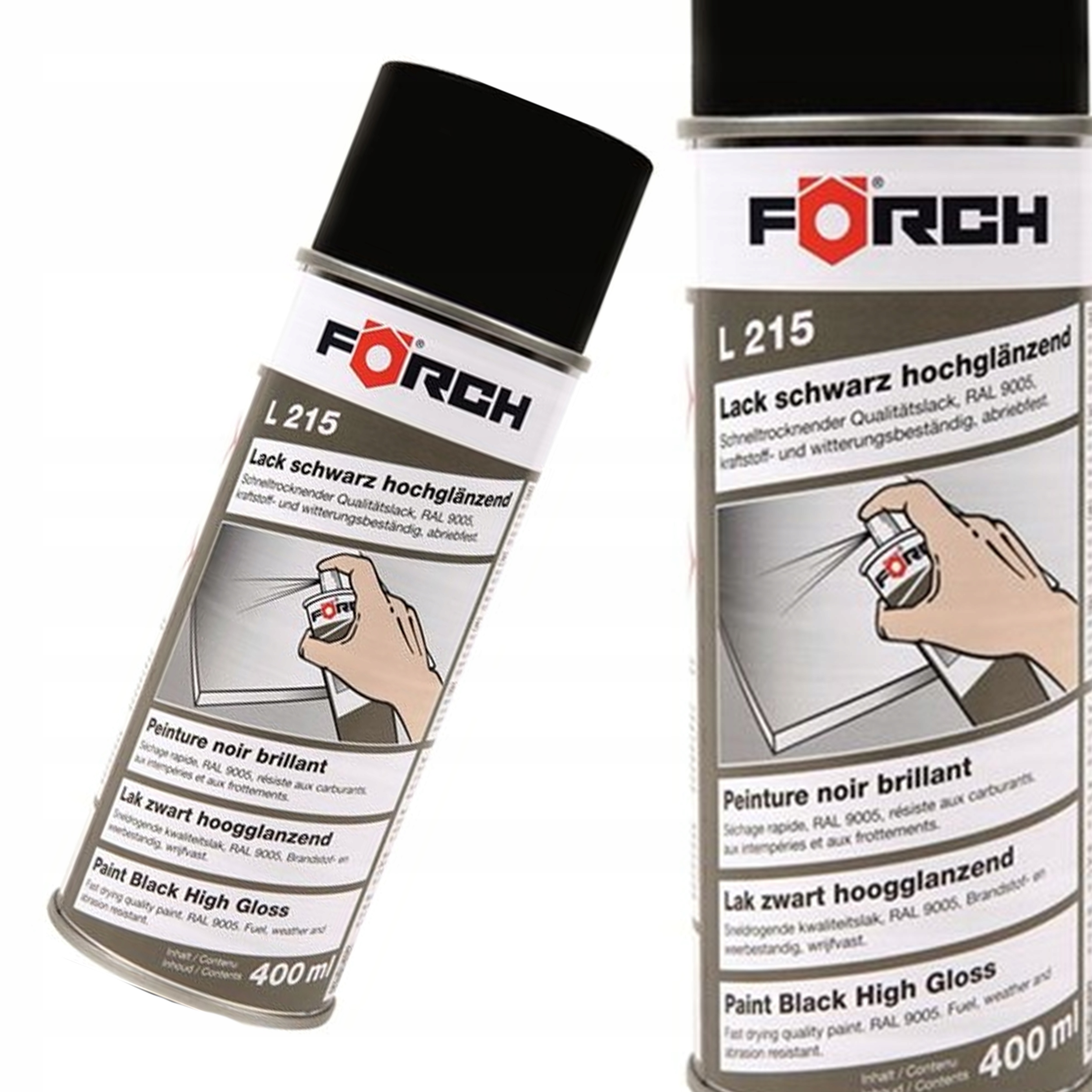 Lakier Akrylowy *czarny* wysoki połysk Forch L215 400ML