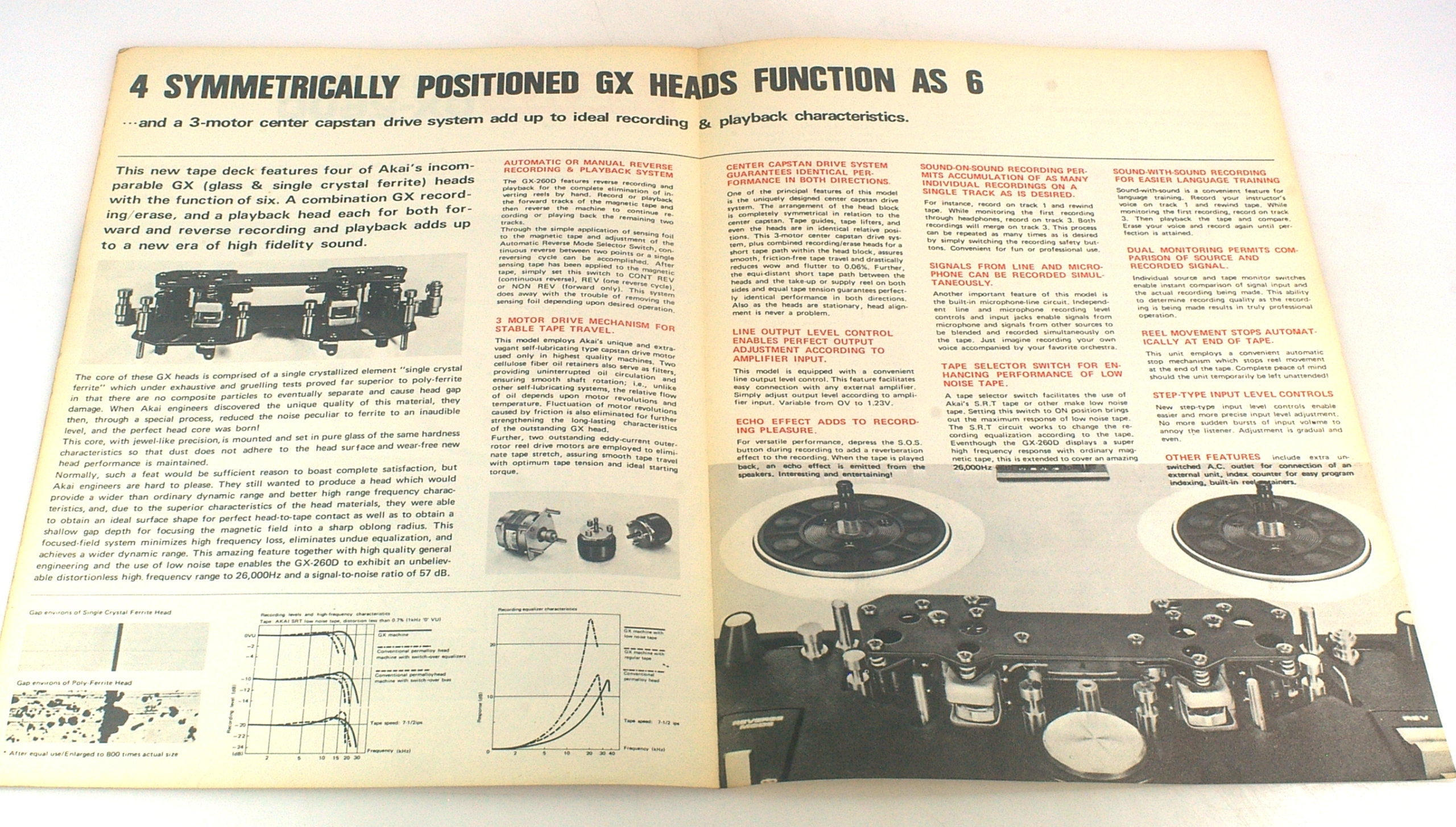 AKAI GX-260D TAPE DECK PROSPEKT lata 60-te Typ publikacji informator