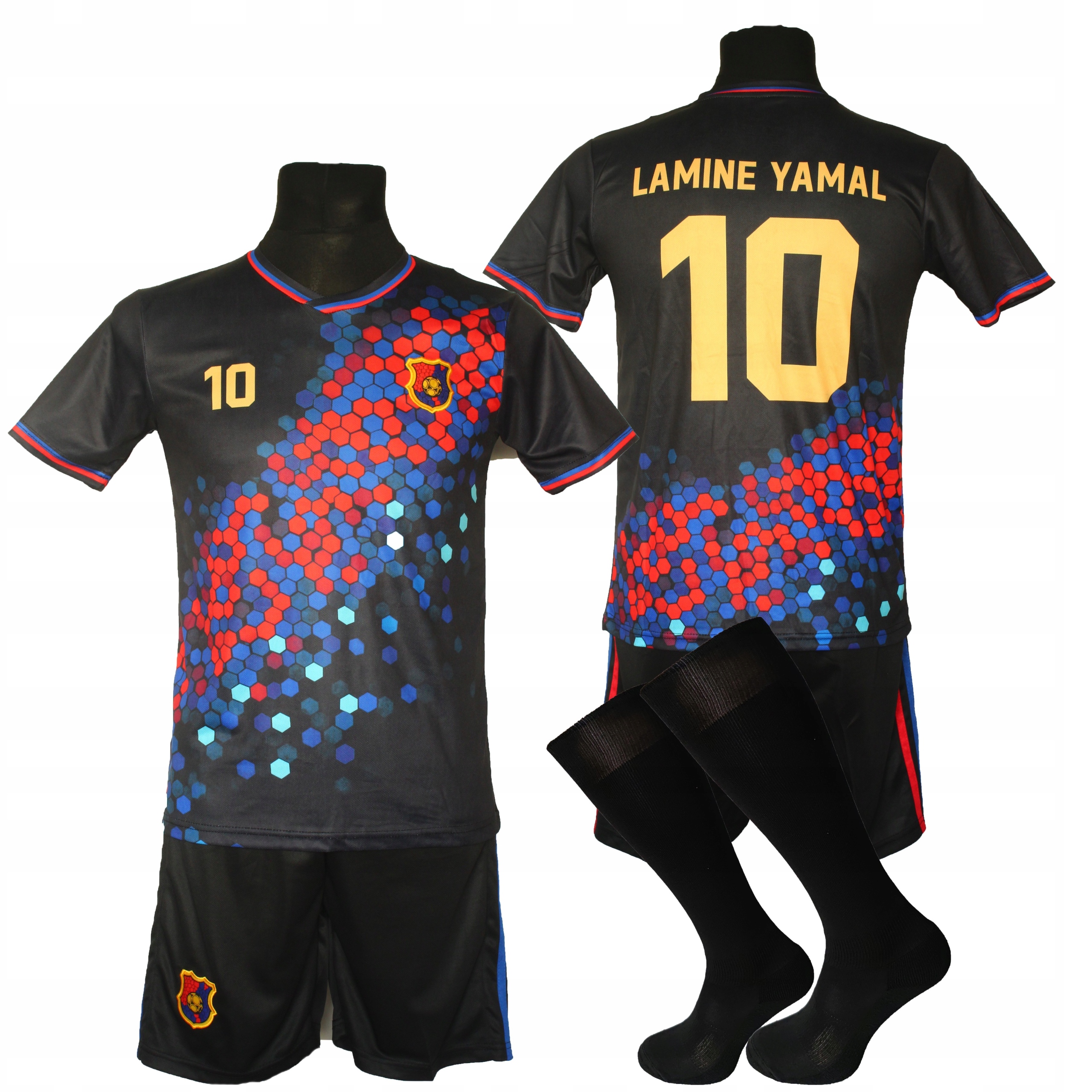 strój piłkarski dla dzieci Lamine Yamal getry Bg 158