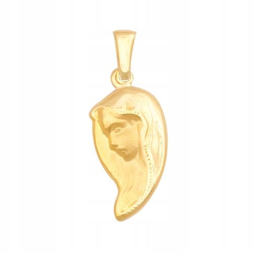 Medailon ze zlata 585 v moderní podobě s obrázkem Panny Marie