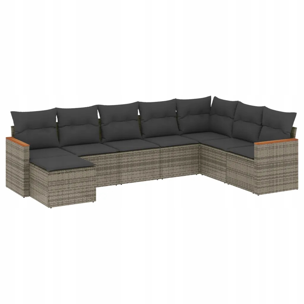 Modulární zahradní nábytek set šedý Pe ratan 62 x 62 x 69 cm