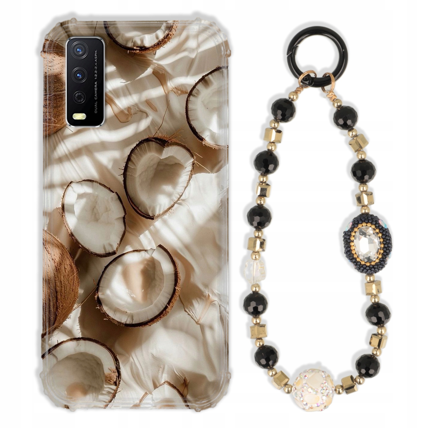 Puzdro Pre Vivo Y20 2021 Case Antishock Zirkóny Čierno Zlaté|odolné|silné