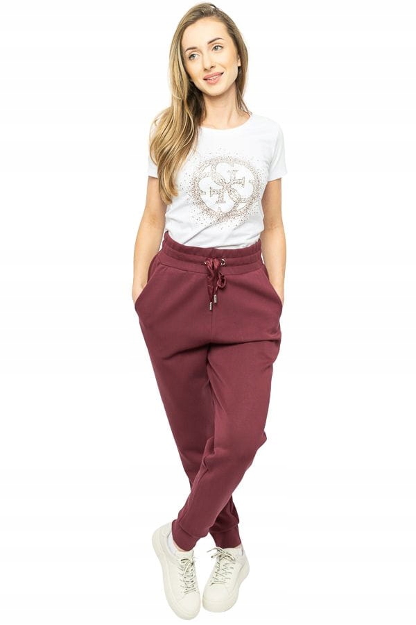 Dámské kalhoty Guess W3BB50 KBYE2 A502 vínová XXL