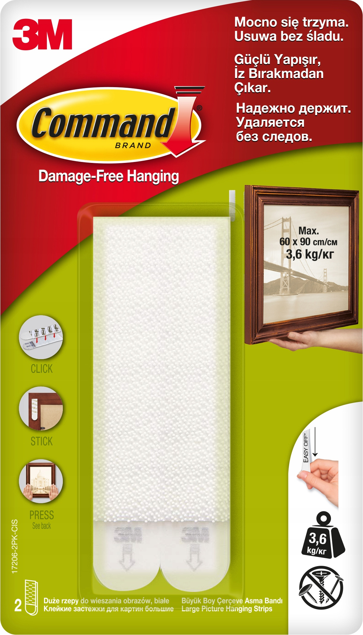 COMMAND DUŻE RZEPY DO OBRAZÓW RAMEK 2 KPL 3,6 kg