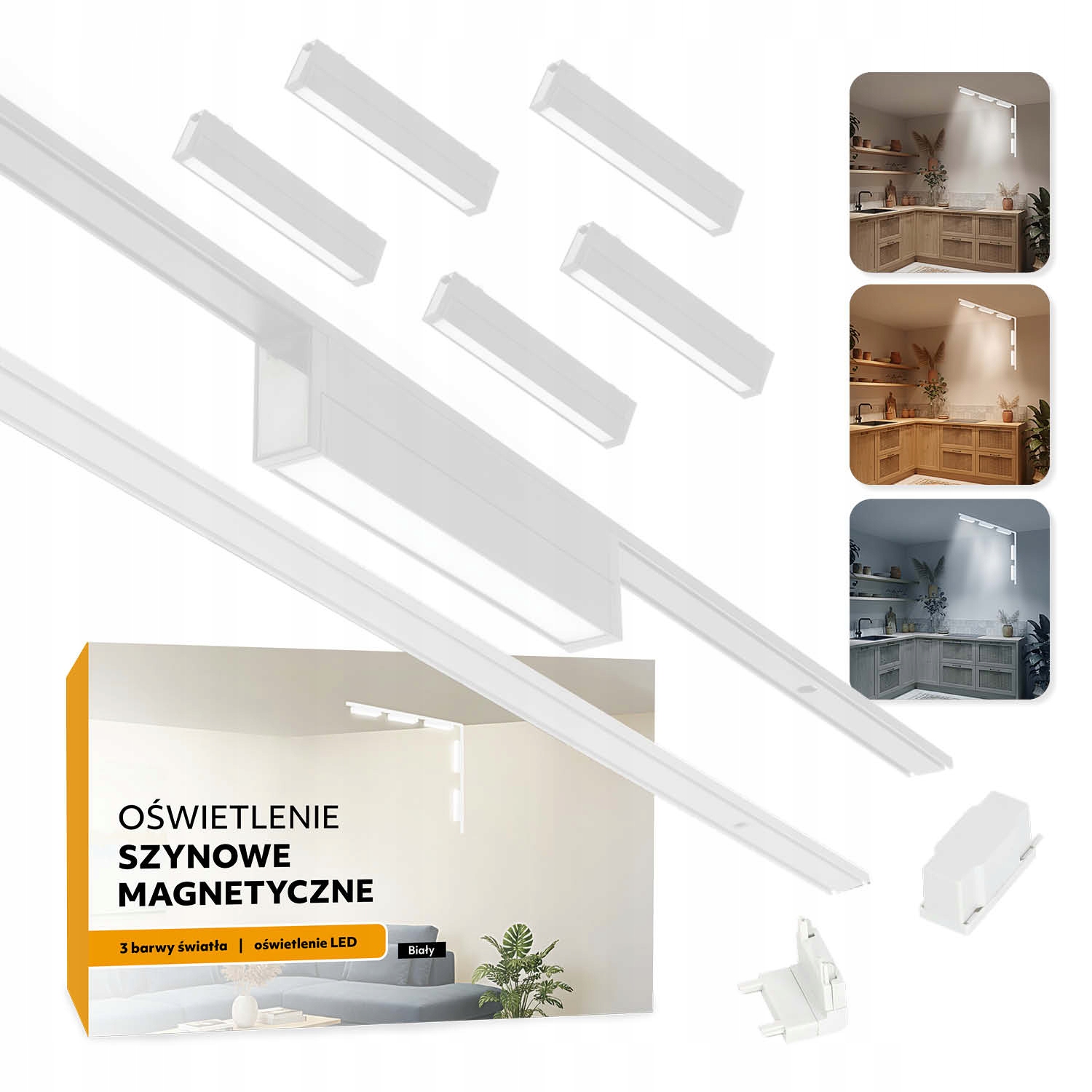 Magnetické koľajnicové osvetlenie 2 x 1 m 5 x 10 W vertikálne biele