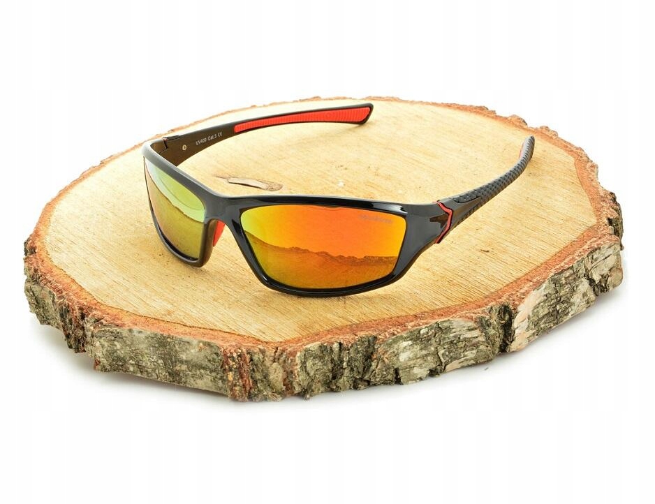 WĘDKARSKIE Okulary Przeciwsłoneczne POLARYZACYJNE Sportowe UV Black/Red Kod producenta SPD122LB