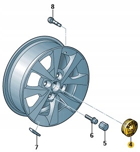 DEKIELEK ALUFELGI SKODA 6U0601151L 56MM ORYGINAŁ Kod producenta 6U0601151L MHB