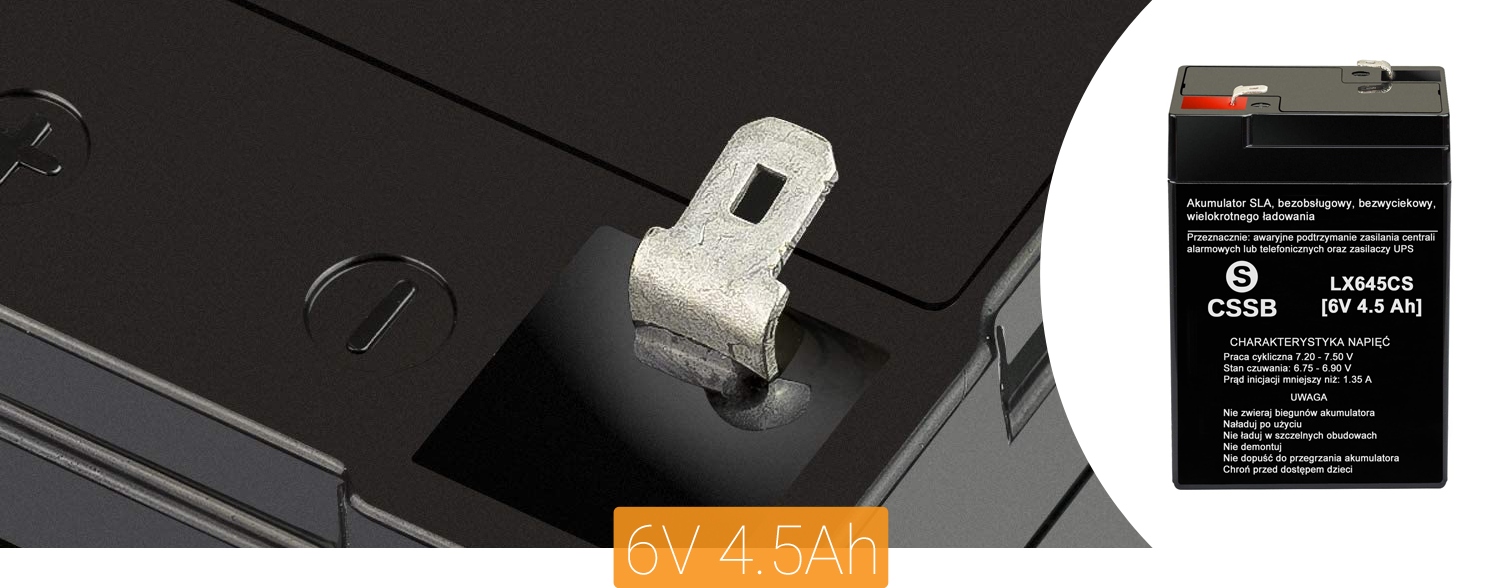 2X AKUMULATOR BEZOBSŁUGOWY AGM 6V 4.5Ah DO ZABAWKI AUTKA UPS ALARM KOSIARKI Szerokość 70 mm