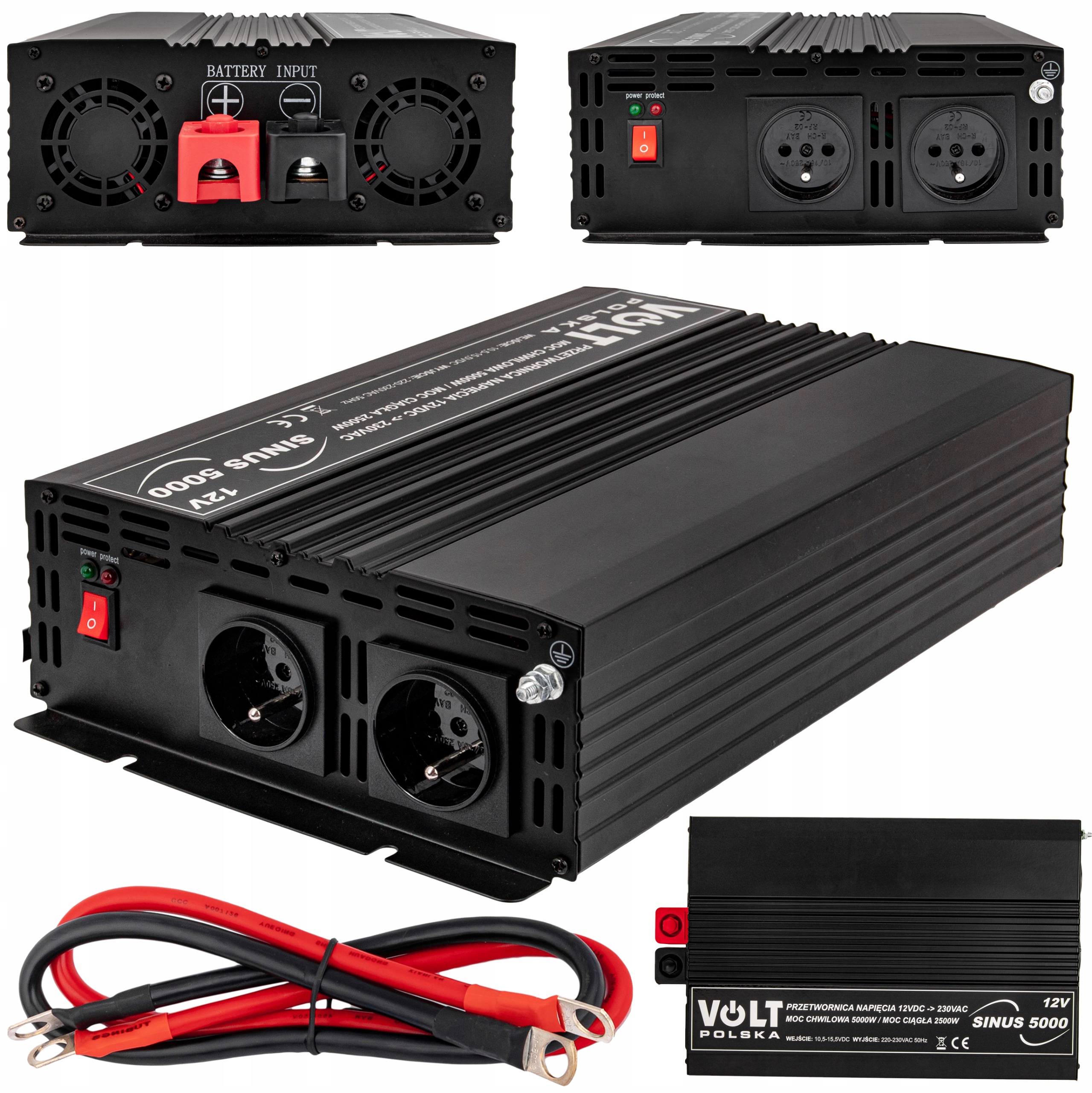 PRZETWORNICA PRĄDU NAPIĘCIA SINUS 12V 230V 5000W