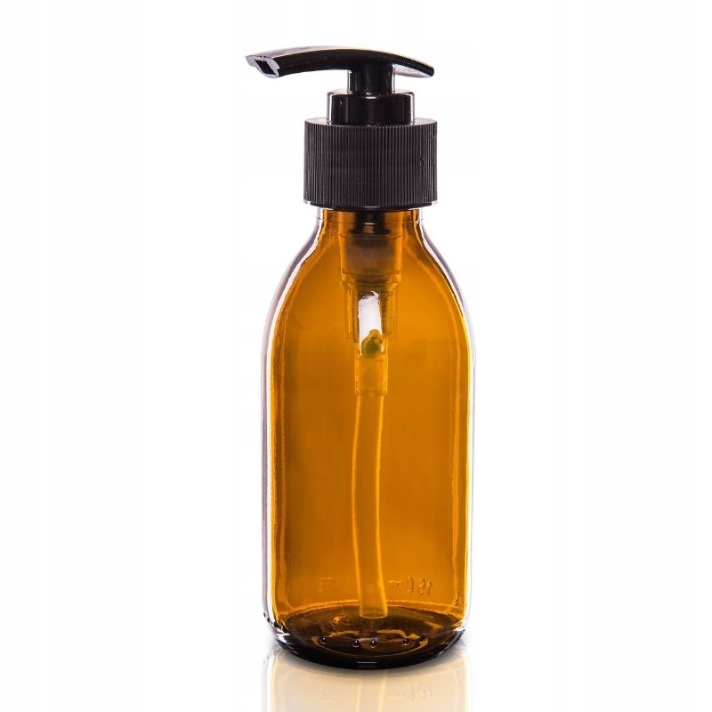 

Butelka szklana brązowa 150ml z pompką czarną x5