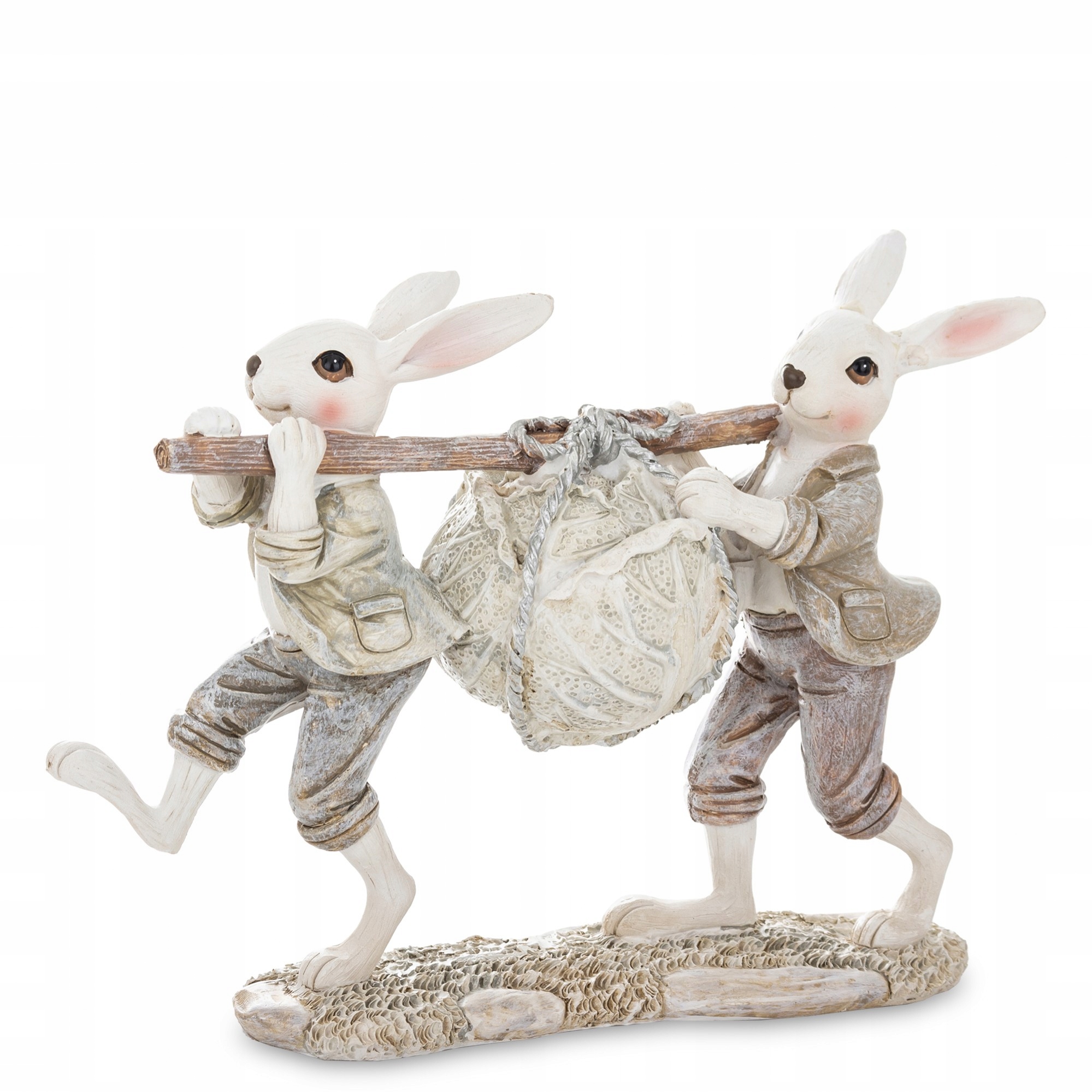 Velikonoční figurka Zajíci zelím 19,5cm velikonoční ozdoba Velikonoce