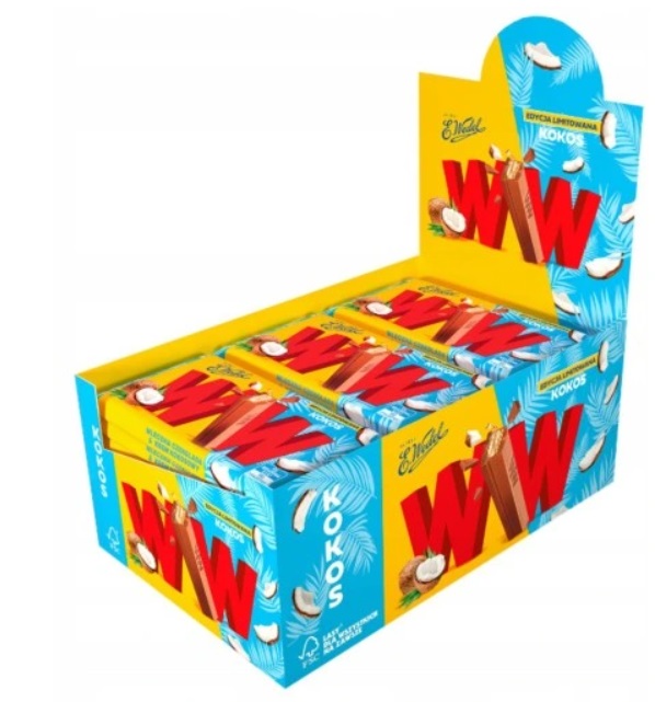 Levně 24 x 47 g Wedel Ww tyčinka Oplatek tyčinka s kokosovým kartonem