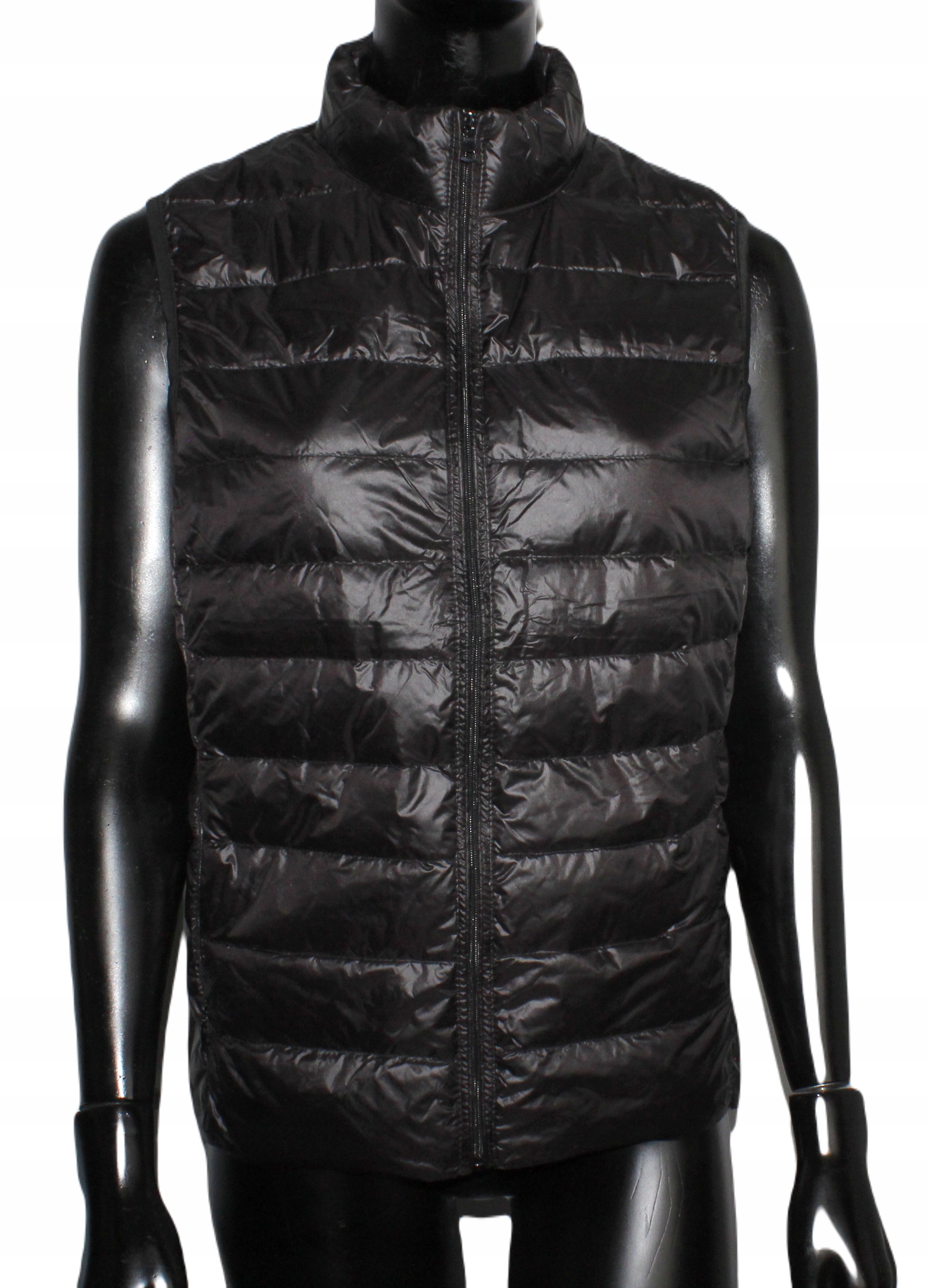 Czarny klasyczny puchowy bezrękawnik L 40