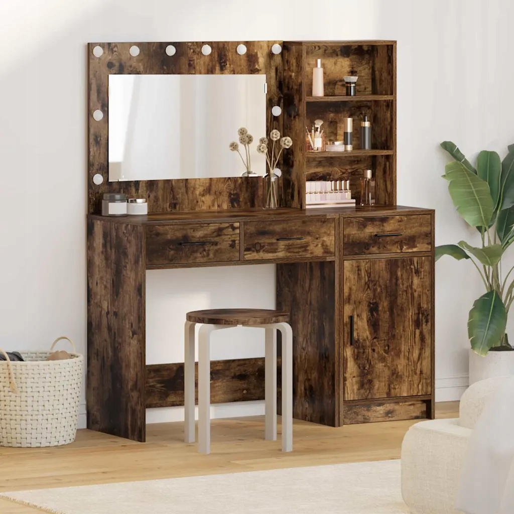 Kosmetický stůl 2 pcs Hnědá 78.5 x 41 x 135 cm Kompozitní dřevo Hnědá 33342