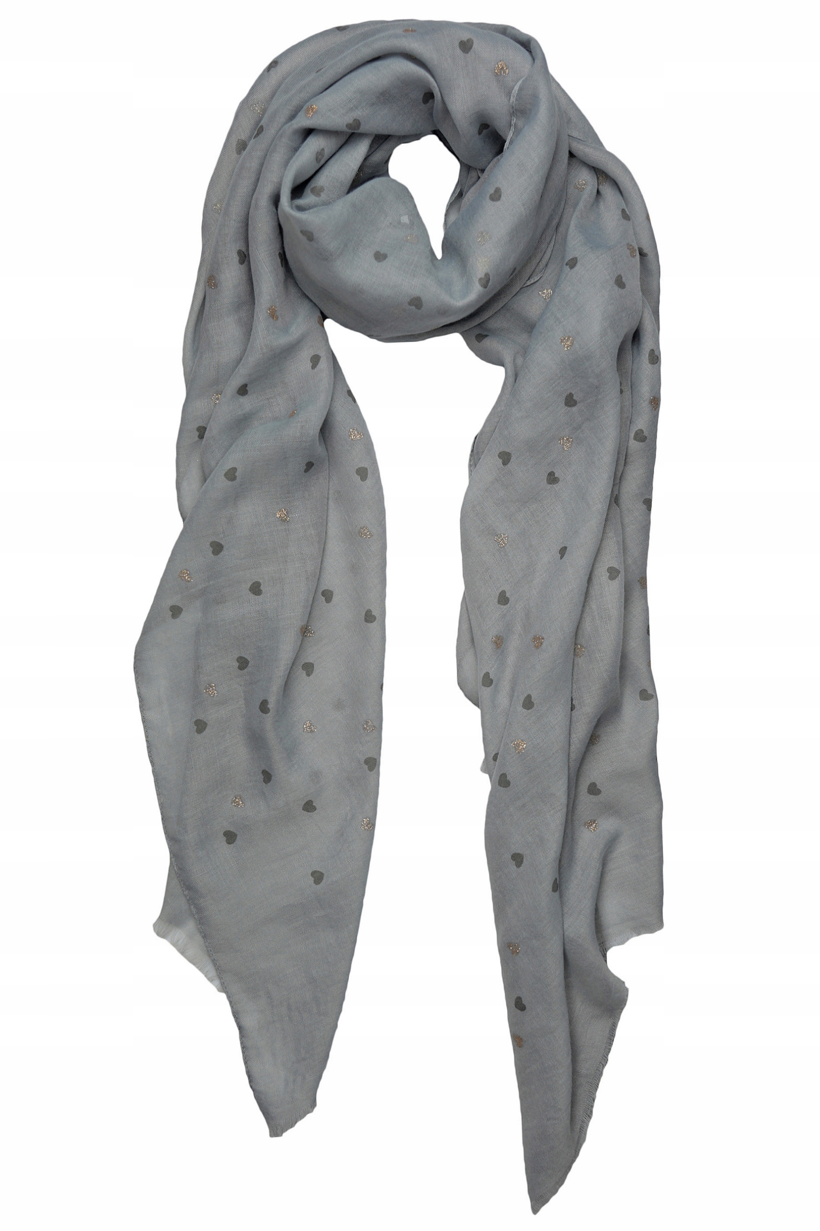 

Chusta Damska Szal Damski Szary W Serduszka