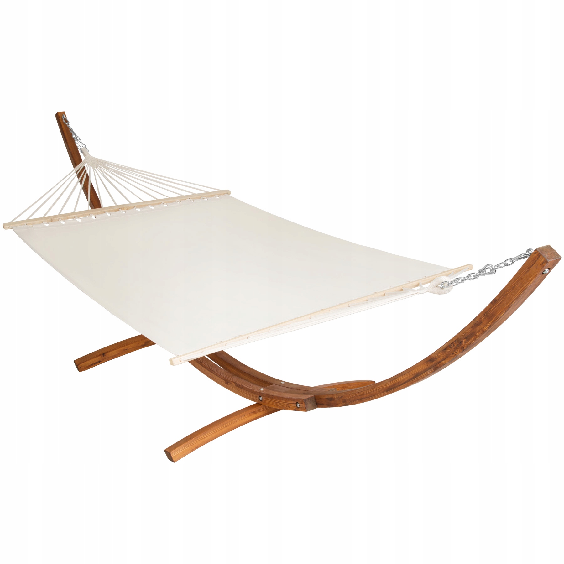 Hamak TecTake materiałowy dwuosobowy brązowy 200 kg 205x150 cm