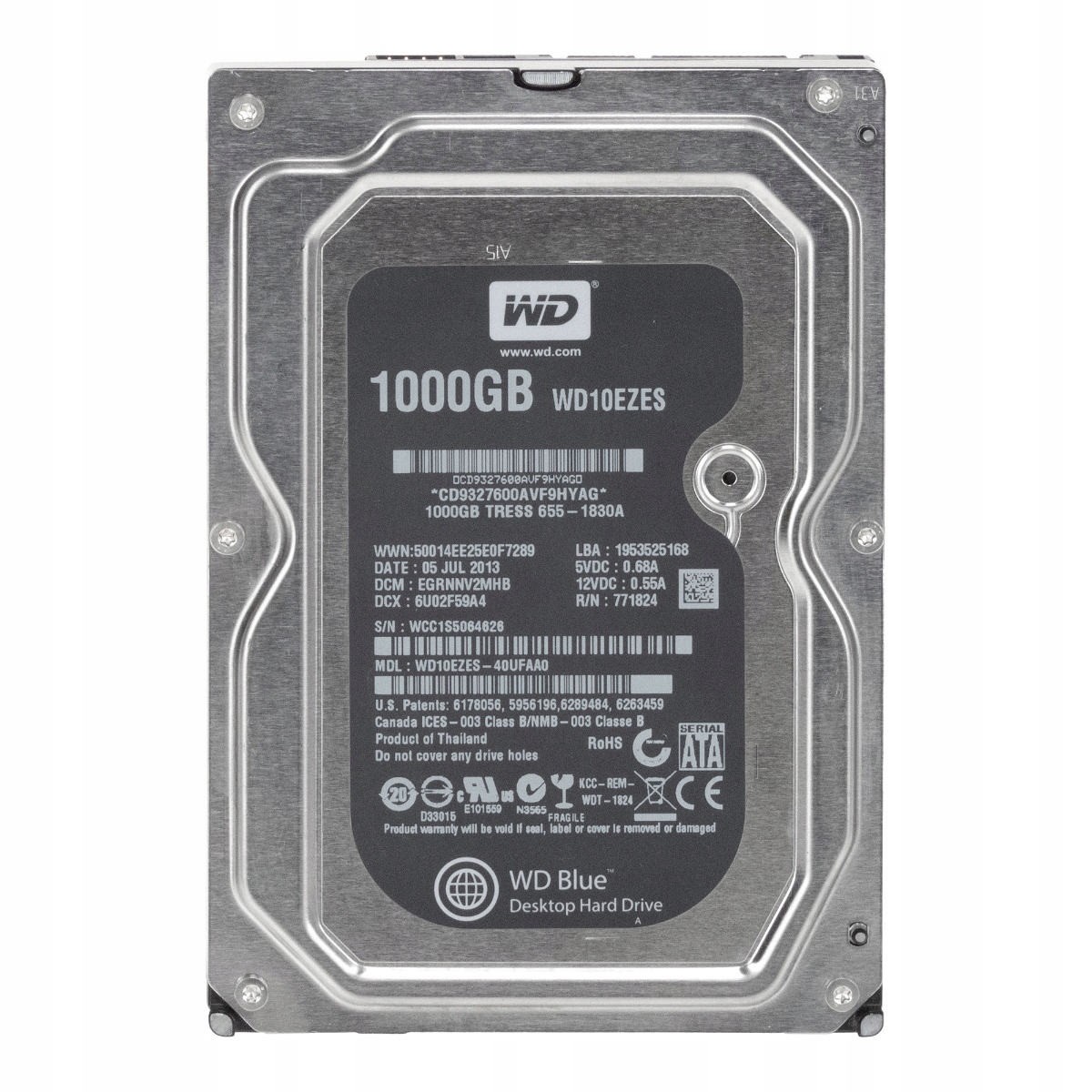 Wd Blue 1TB 7.2K 64MB Sata III 3.5'' WD10EZES-40UFAA0 655-1830A