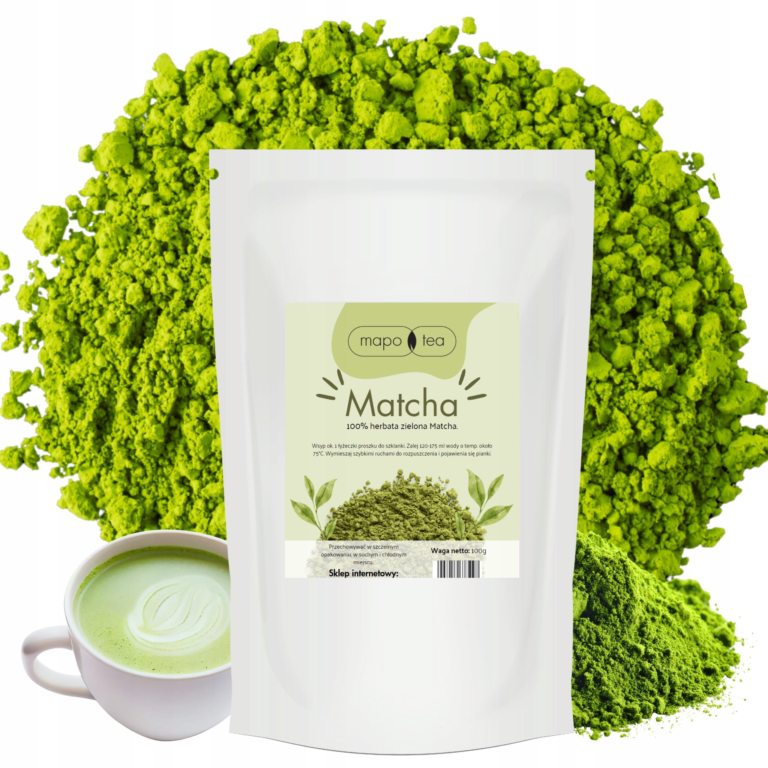 Matcha Čaj Zelený v prášku Čaj Matcha Čínský Velké Balení 1KG