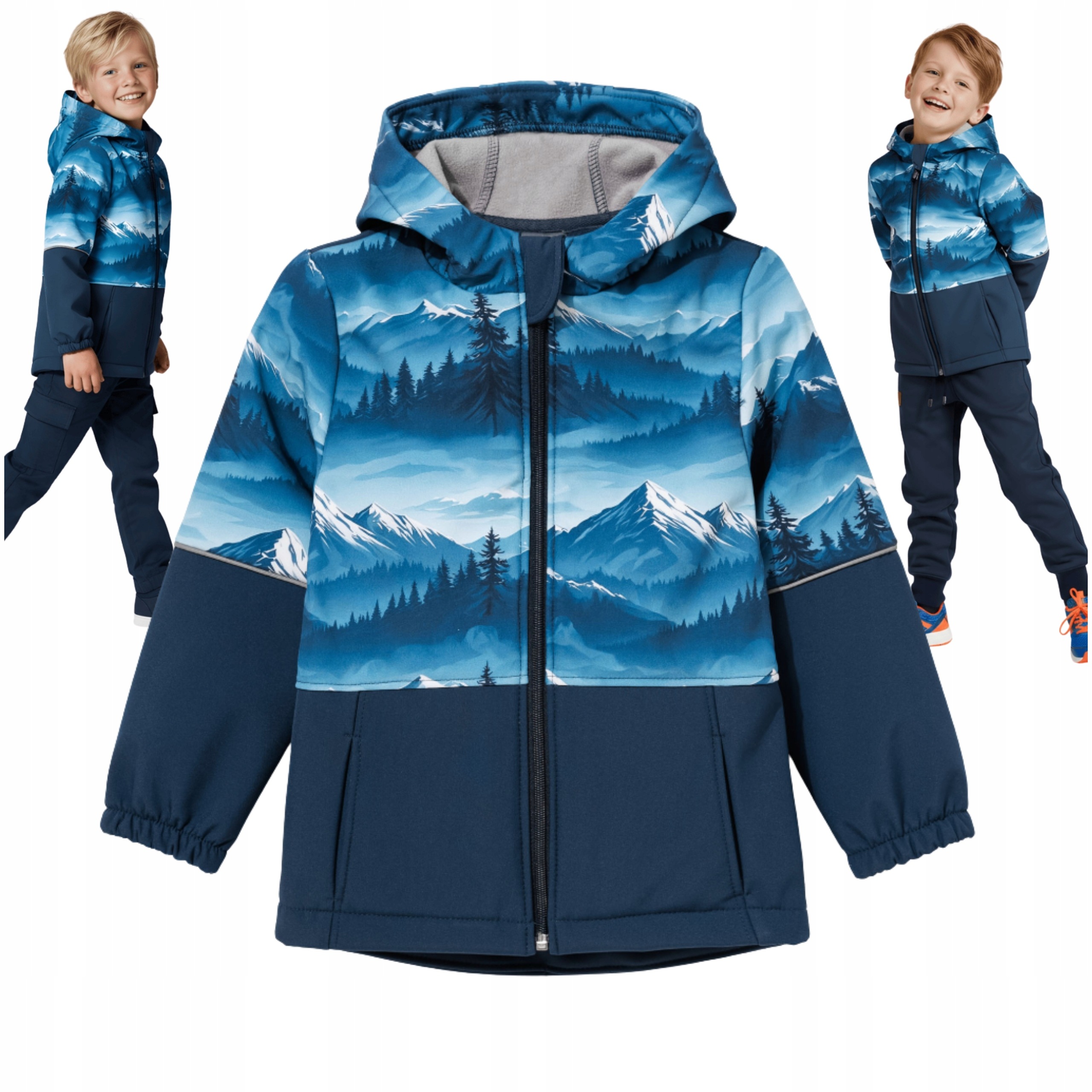 Kurtka Przejściowa Dla Chłopca Softshell Odblaski Rozmiar 146