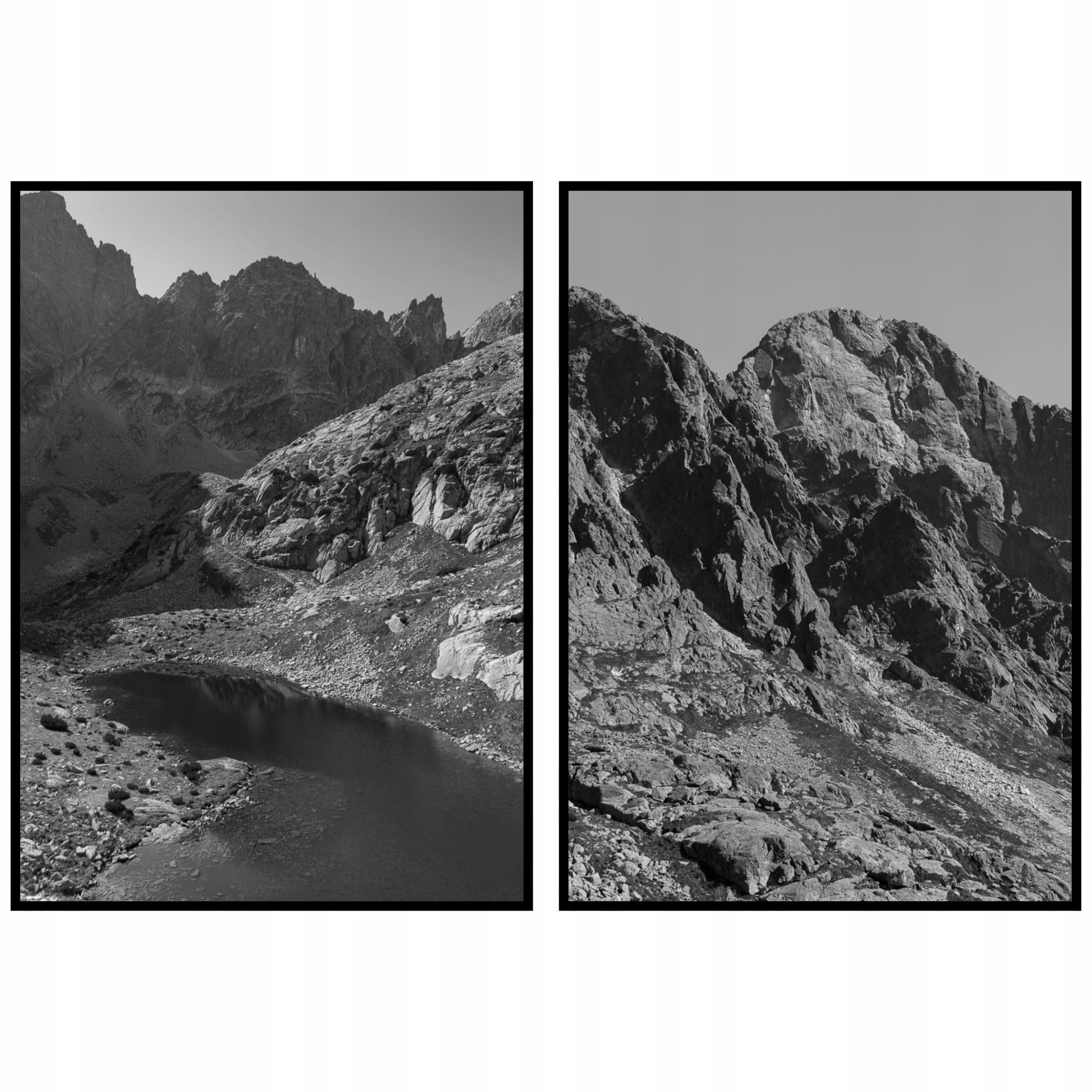 Plagáty Tatry diptych 2ks 70x100cm hory krajina panoráma čiernobiela