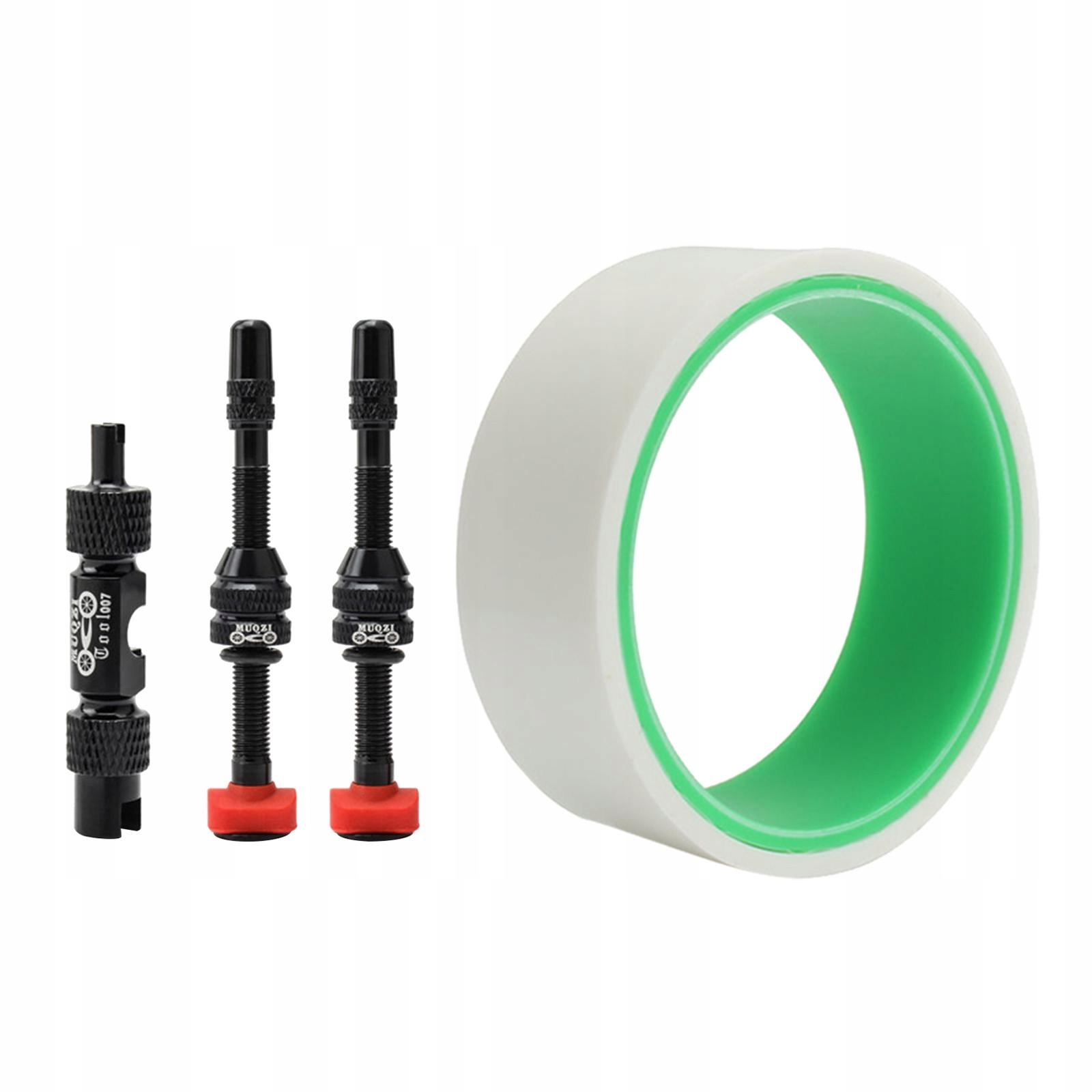 Taśma na obręcz do opon bezdętkowych i zawór do