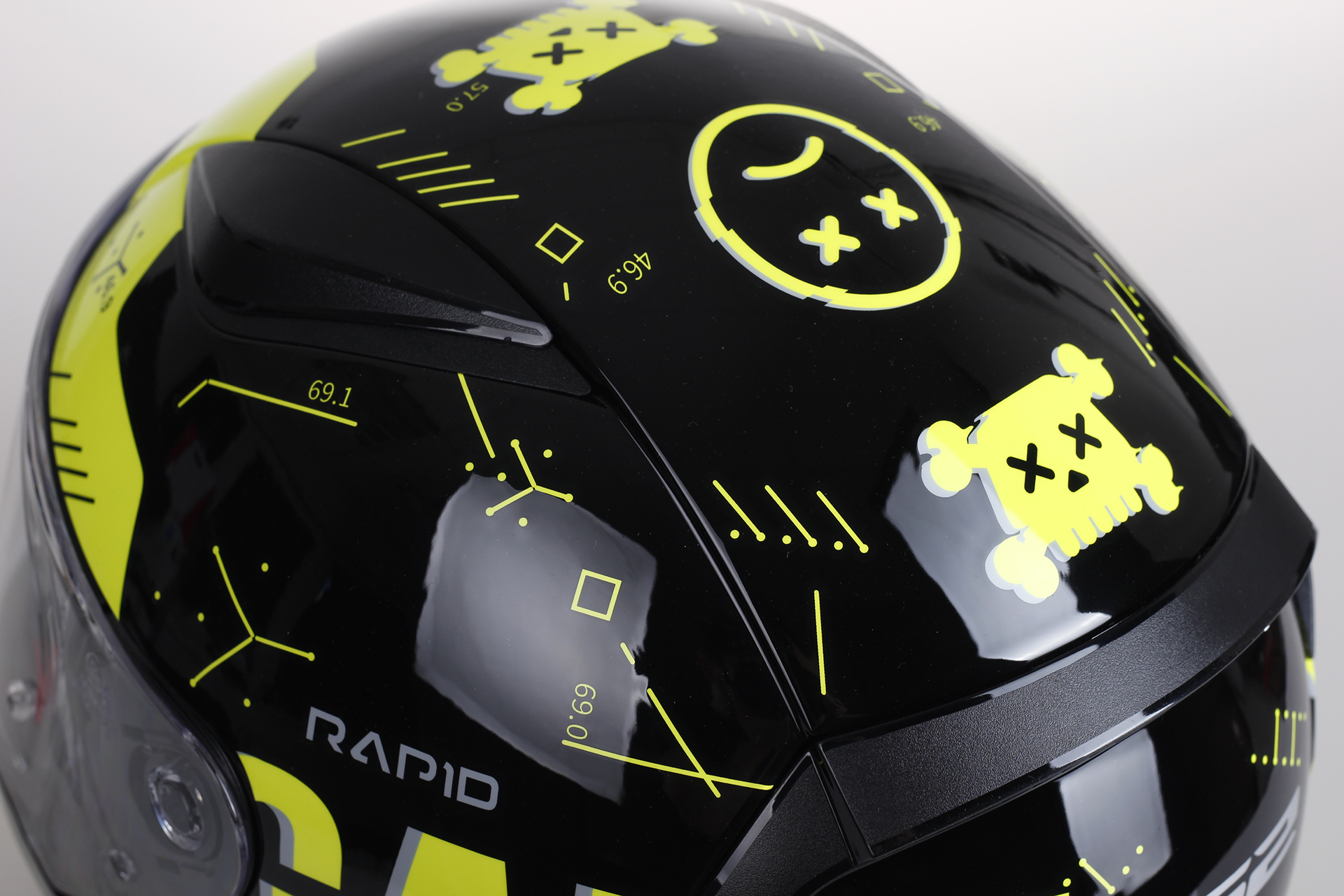 KASK MOTOCYKLOWY LS2 FF353 RAPID PLAYER FLUO rozmiar L Kolor czarny żółty