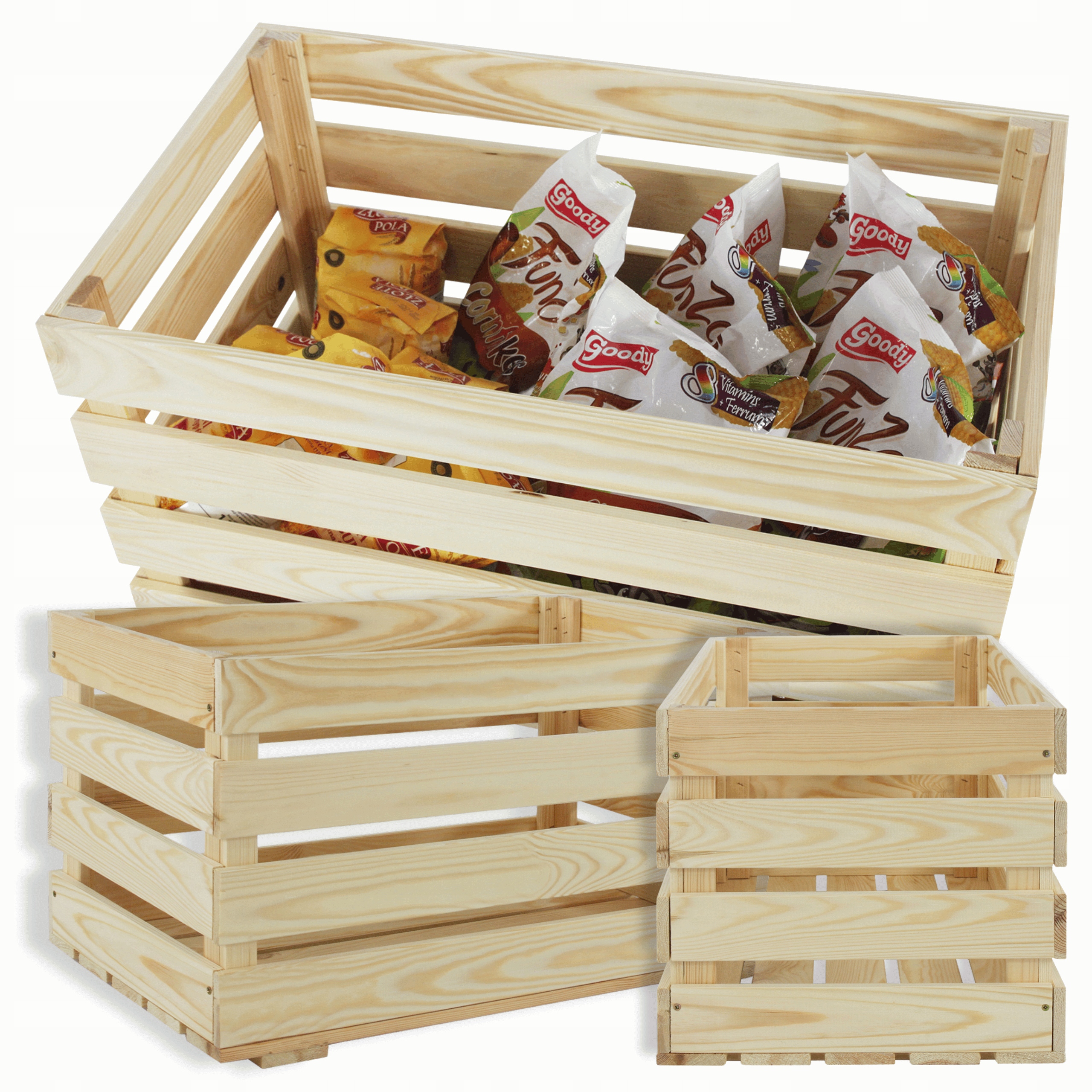 Krabice na hračky dřevěné boxy na zeleninu 64x38 cm Velká Modulární