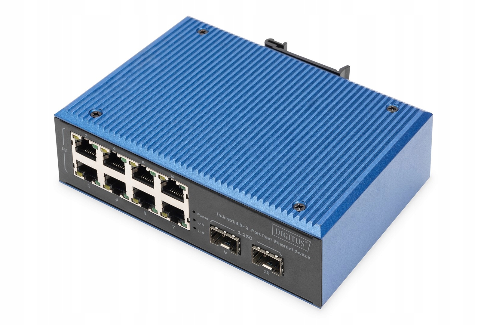 Digitus 8+2portový priemyselný prepínač Fast Ethernet