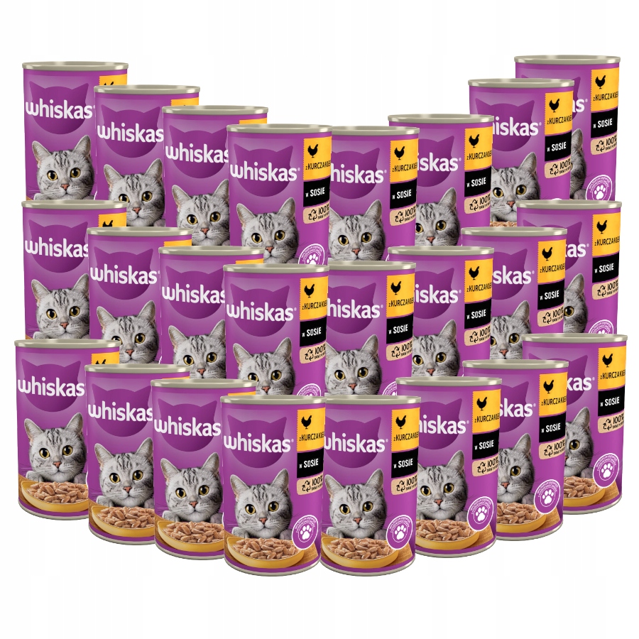 Whiskas Kuře v omáčce 9,6 kg 24 x 400 g konzerva Krmivo mokré pro kočky
