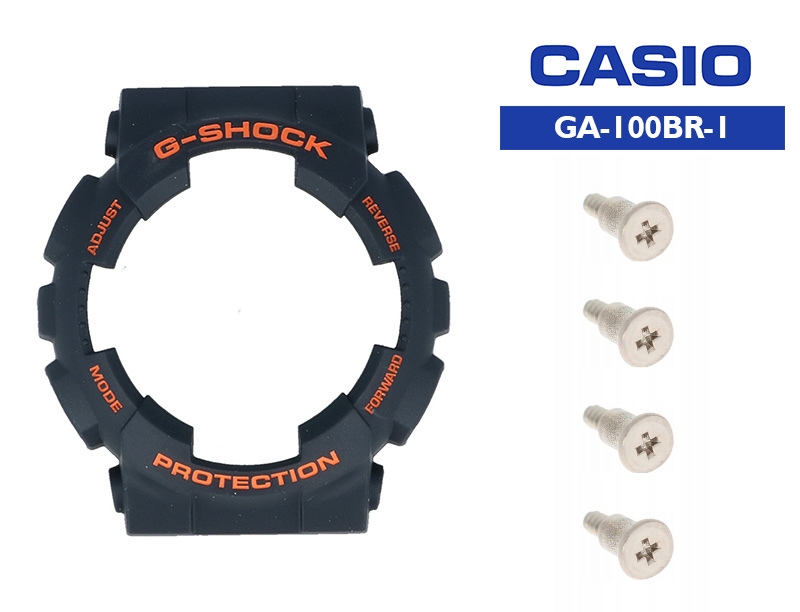 Set Bezel – krytka obálky Casio GA-100BR černá a šroub bezla 4 kusy