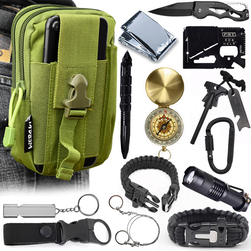 Zestaw Przetrwania Przeżycia Survivalowy Multitool Niezbędnik Turystyczny