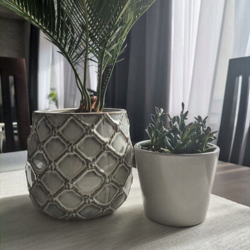 Kremowa osłonka na doniczkę ze wzorem 19 Polnix Vintage 01.007 Marka Polnix