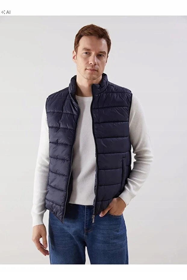 LC Waikiki Pánská Prošívaná Vesta Modrá Sportovní Casual 3XL 5IA