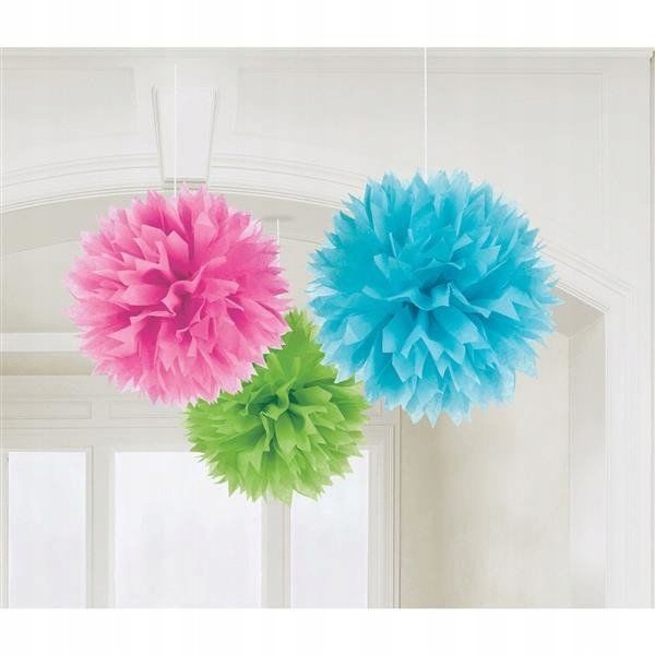 

Pompony Wiszące Kolorowe Tęczowe 3 Szt 40 CM