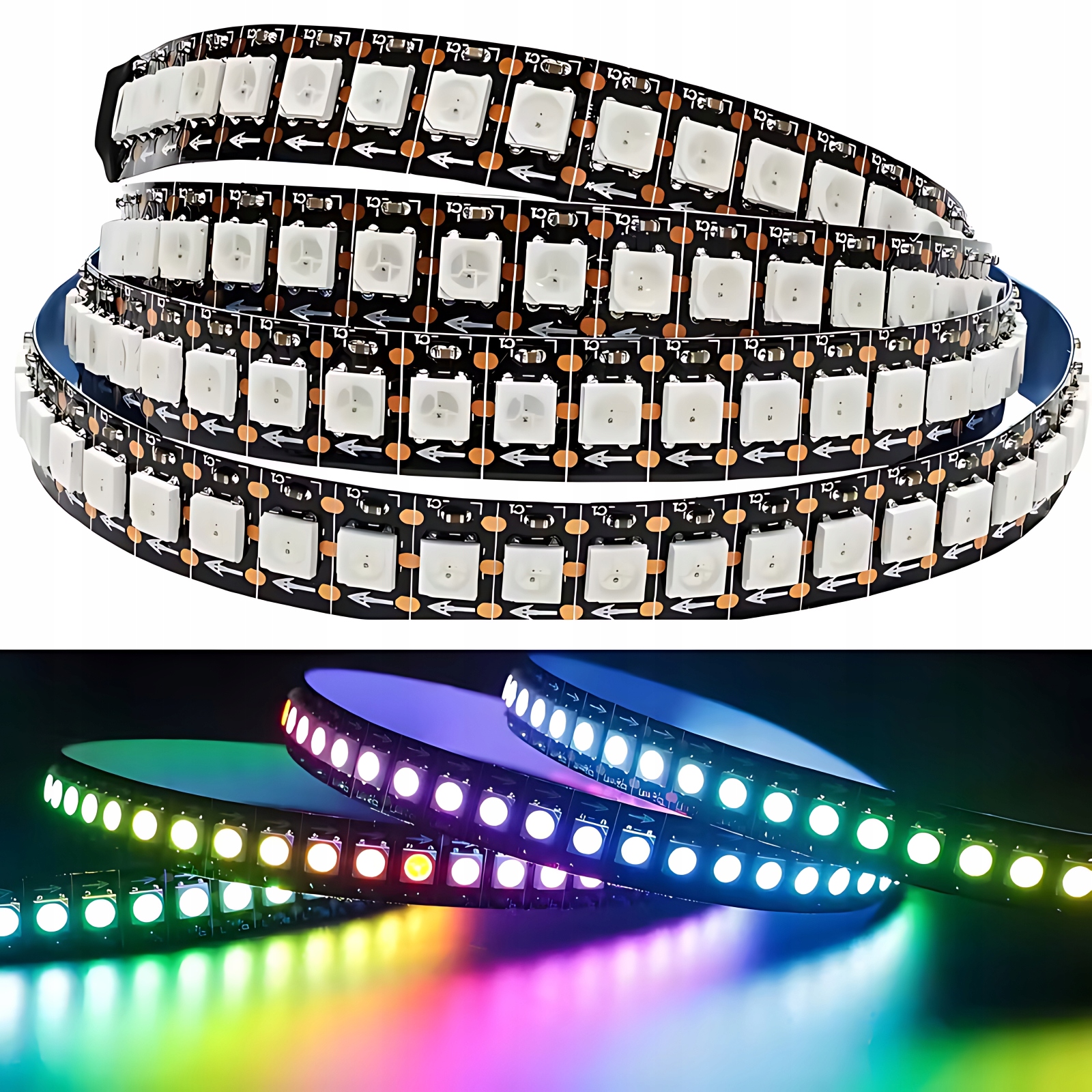 Digitální Led pásek Rgb WS2813 Smd 5050 Wled tekoucí Rgbic 144 LED/m 5V délka 5 m