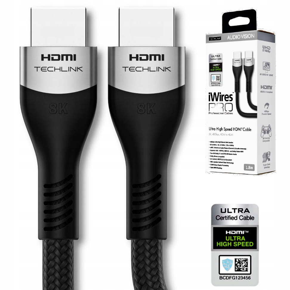 

Kabel Hdmi 8K 2.1 eARC 1.8 metra oplot Vrr 240Hz