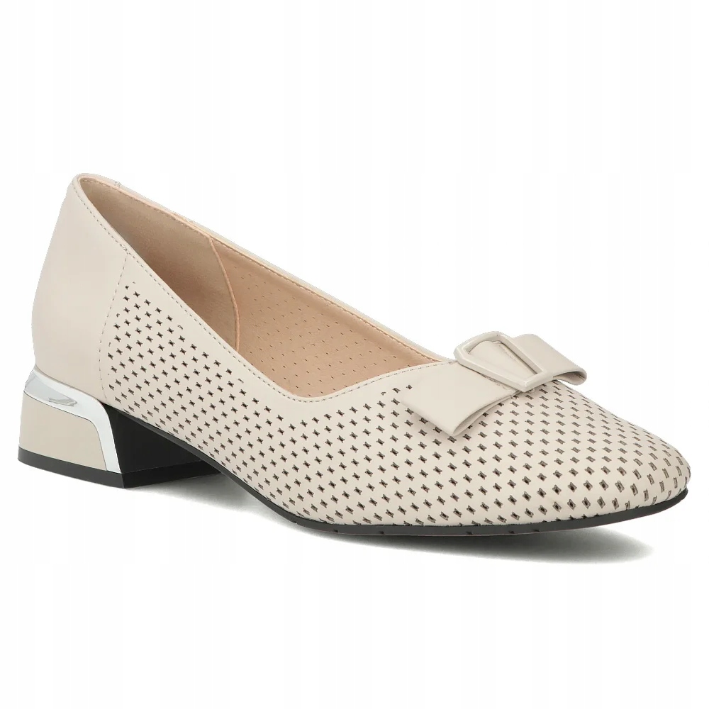 Skórzane buty damskie czółenka Filippo półbuty na obcasie r.38