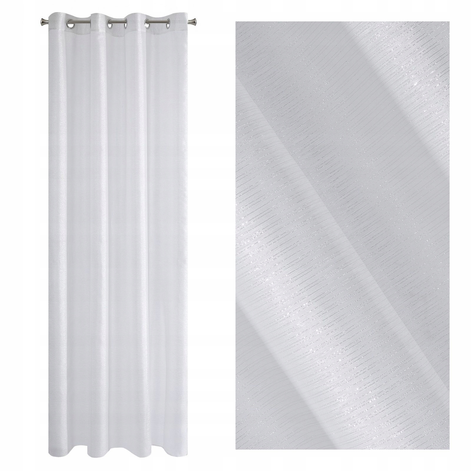 

Arlona Biała Zasłona Ze Srebrną Nicią 140x250 cm