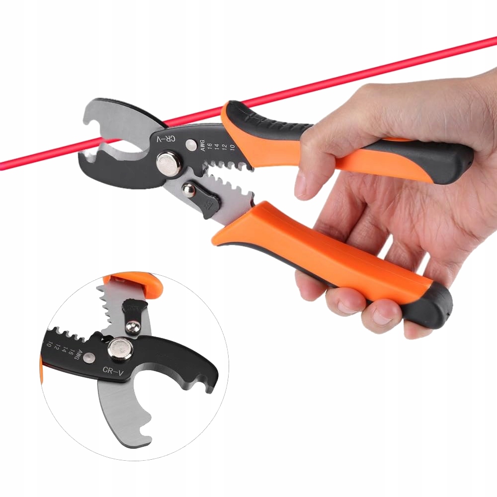 SZCZYPCE DO CIĘCIA PRZEWODÓW ŚCIĄGANIA IZOLACJI WIELOFUNKCYJNE 180MM Długość 185 mm