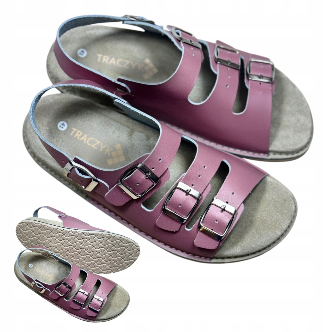 Sandály Traczyk Nazouváky Anatomické Profilované Růžové Přírodní Kůže Fusbe