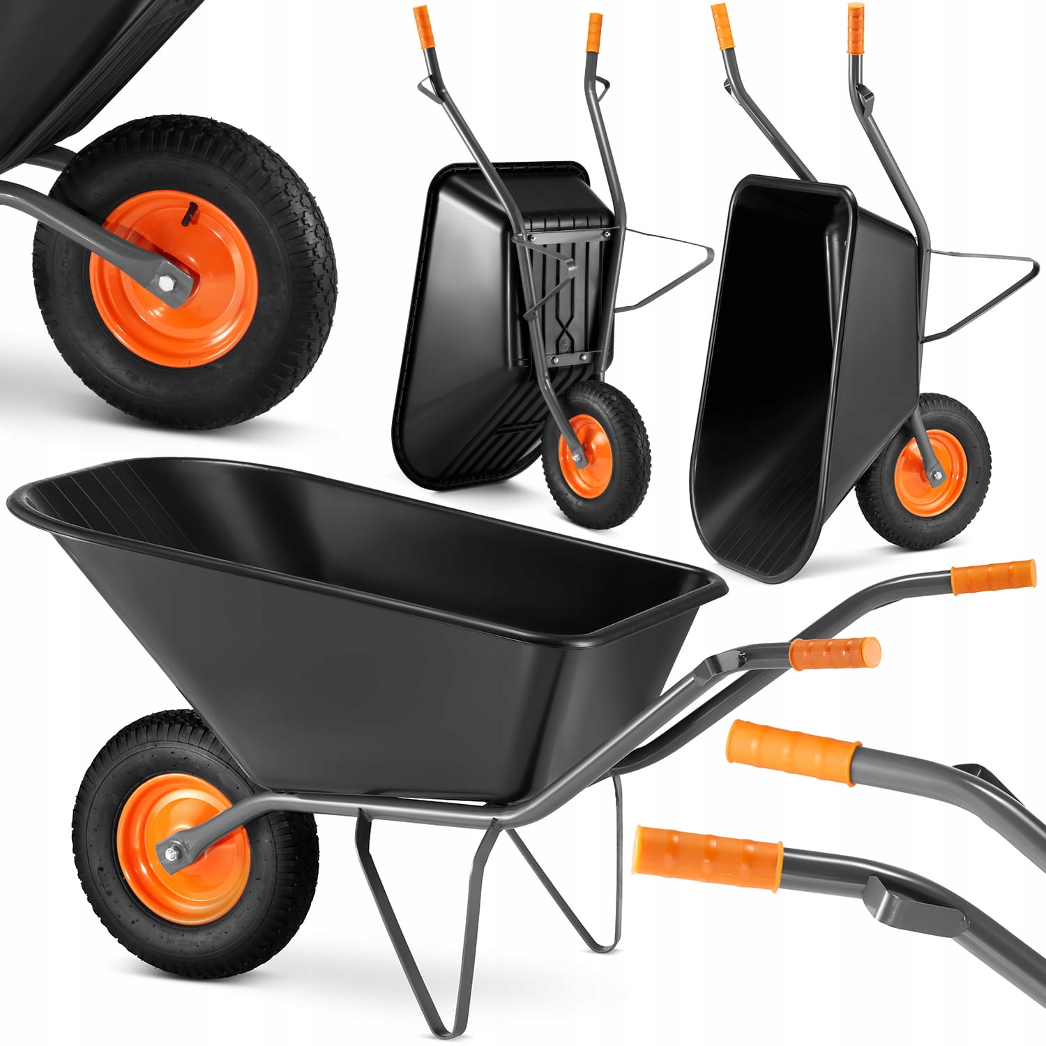 Taczka ogrodowa budowlana spawana Higher misa Pvc Higher 150L 210kg