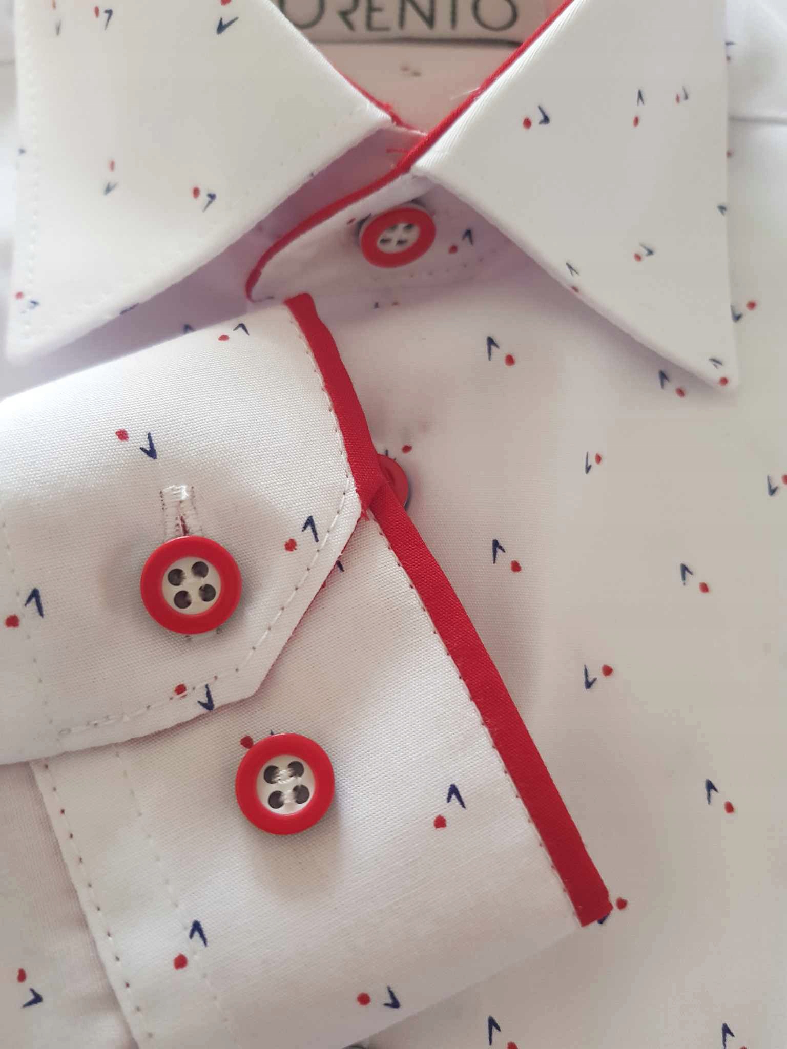 KOSZULA biała chłopięca i męska wizytowa elegancka TATA i SYN L i 122 slim Rękaw długi rękaw