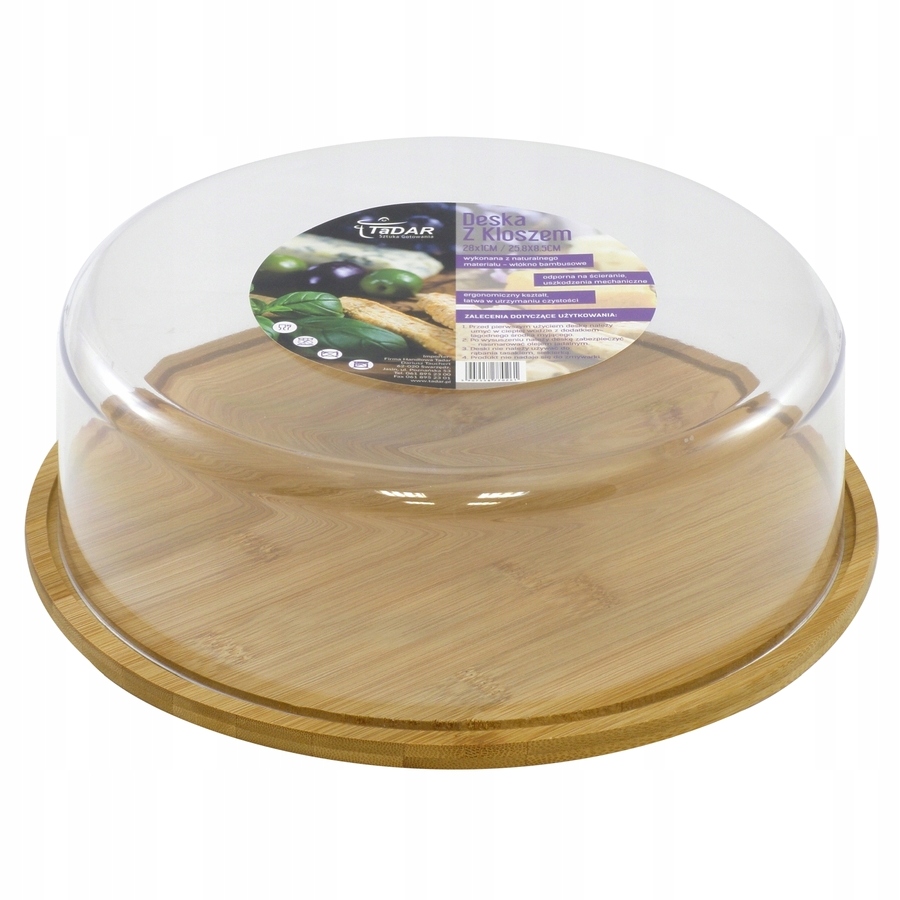 Deska bambusowa z kloszem Tadar 28 cm okrągła — 10