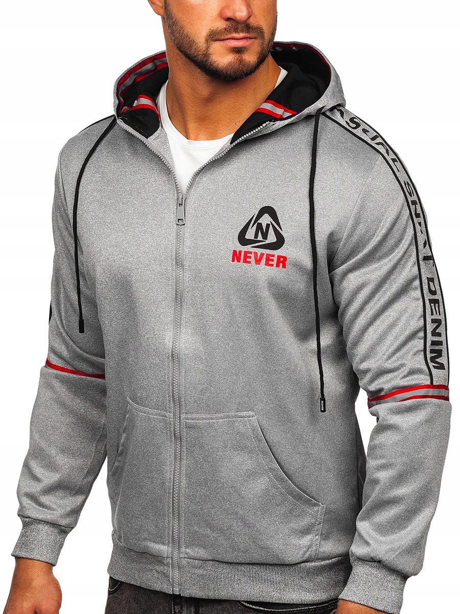 

Bluza Rozpinana Z Kapturem Szara HY965 Denley_m