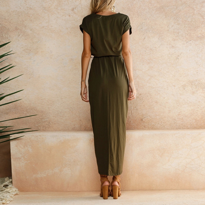 DŁUGA ASYMETRYCZNA SUKIENKA Z PASKIEM DRES KOLORY Rozmiar uniwersalny